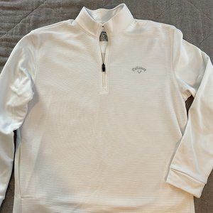 White Callaway 1/4 Zip Sweater
